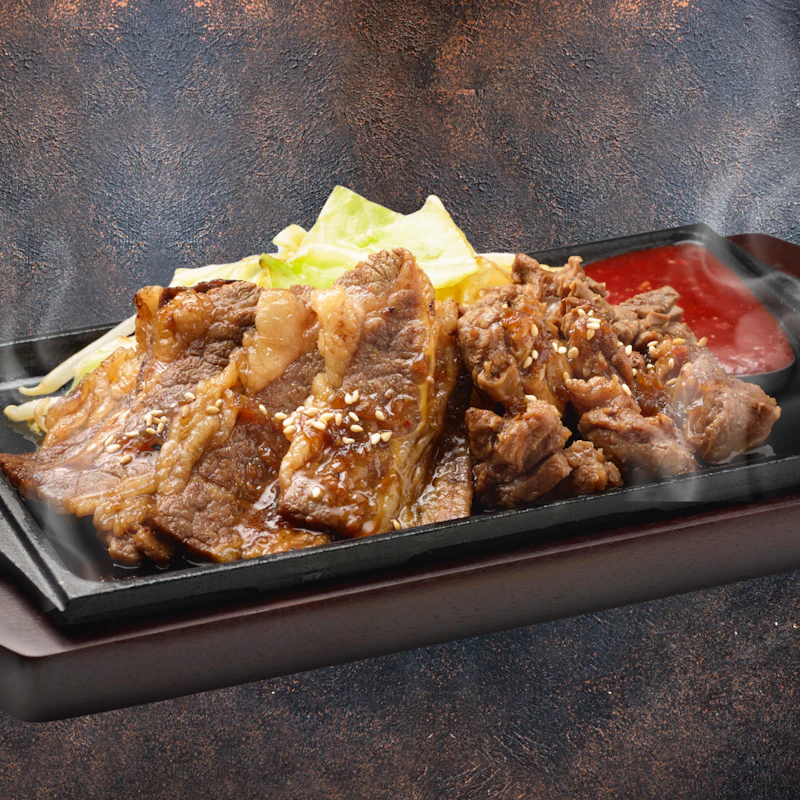 【炭焼肉コンボ】グリタカルビ＆国産豚ハラミ　120g（ごはん付き）